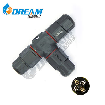 quality  Quick Pluggable T Distribution Connector 3-Pin Waterproof LED Brass Contact Material Factory Price Power Connectors factory